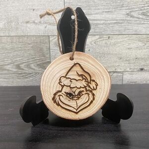Grinch Wood Engraved Christmas Ornament NEW